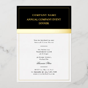 Invitation En Aluminium Dîner d'affaires de l'événement d'entreprise Black