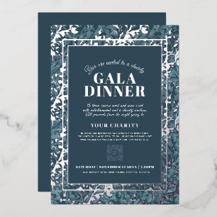 Invitation En Aluminium Dîner de gala motif bleu gris