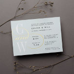 Invitation En Aluminium Dîner de répétition classique de monogramme<br><div class="desc">Des invitations à dîner de répétition élégantes ornent vos initiales de lettres noires élégantes,  accompagnées d'un swooping orné "et" en feuille d'or. Personnalisez avec vos détails de la cérémonie de mariage et de la répétition et du dîner ou de la célébration.</div>