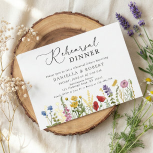 Invitation En Aluminium Dîner de répétition de mariage élégant aux fleurs