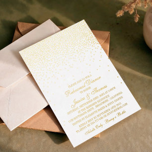 Invitation En Aluminium Dîner de répétition de mariage élégant et glamour 