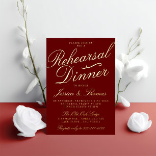 Invitation En Aluminium Dîner de répétition de mariage en typographie fant