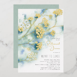 Invitation En Aluminium Dîner de répétition des petites fleurs blanches