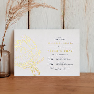 Invitation En Aluminium Dîner de répétition du crabe nautique en feuille d