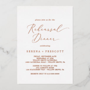 Invitation En Aluminium Dîner de répétition Rose Gold Foil