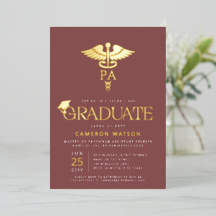 Invitation En Aluminium Diplômé assistant de médecin École de PA Promotion