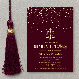 Invitation En Aluminium Diplômé de la faculté de droit de Bourgogne promot