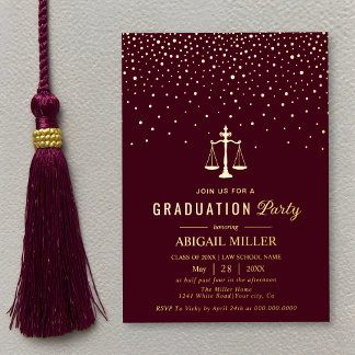 Invitation En Aluminium Diplômé de la faculté de droit de Bourgogne promot