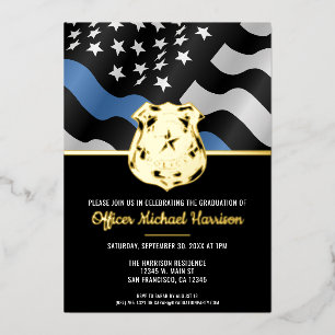 Invitation En Aluminium Diplômé de l'Académie de Police Agent des Forces d