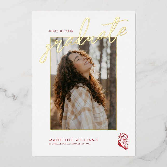 Invitation En Aluminium Diplômé de l'Université d'État de Jacksonville (Recto)