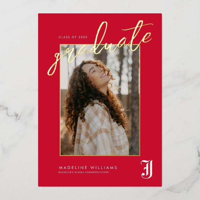 Invitation En Aluminium Diplômé de l'Université d'État de Jacksonville (Recto)