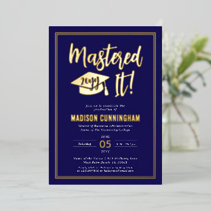 Invitation En Aluminium Diplôme de Master Moderne Réussi