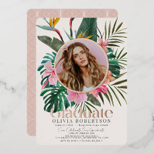 Invitation En Aluminium Diplôme de Photo Florale et Botanique Tropicale