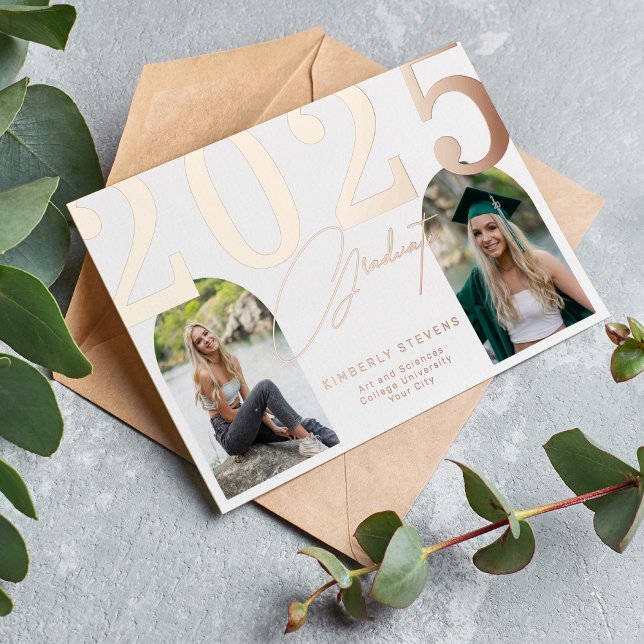 Invitation En Aluminium Diplôme de photo moderne élégant 2025 (Créateur téléchargé)