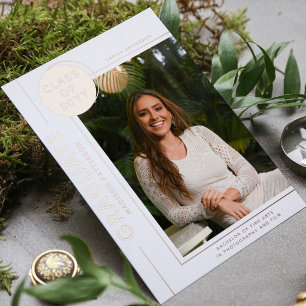 Invitation En Aluminium Diplôme de photo Script moderne Rose Gold