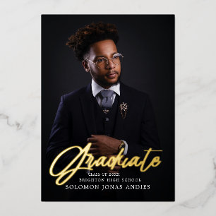 Invitation En Aluminium Diplôme d'Études Secondaires de Style Moderne avec