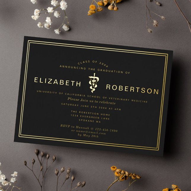 Invitation En Aluminium Diplôme d'études vétérinaires (Créateur téléchargé)