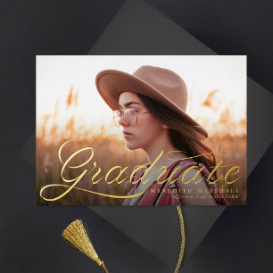 Invitation En Aluminium Diplômé du Ruban Classic Photo Graduate