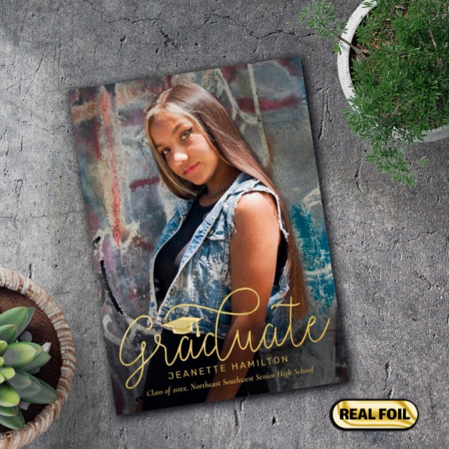 Invitation En Aluminium Diplôme photo avant/arrière de script perdu (Créateur téléchargé)