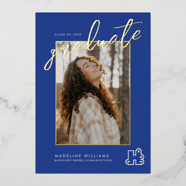 Invitation En Aluminium Diplômés de Hilbert College (Recto)