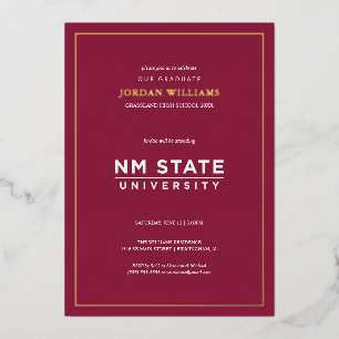 Invitation En Aluminium Diplômés de l'Université d'État du Nouveau-Mexique