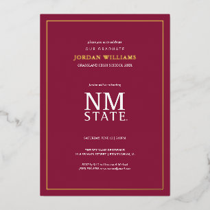 Invitation En Aluminium Diplômés de l'Université d'État du Nouveau-Mexique