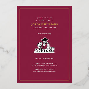 Invitation En Aluminium Diplômés de l'Université d'État du Nouveau-Mexique
