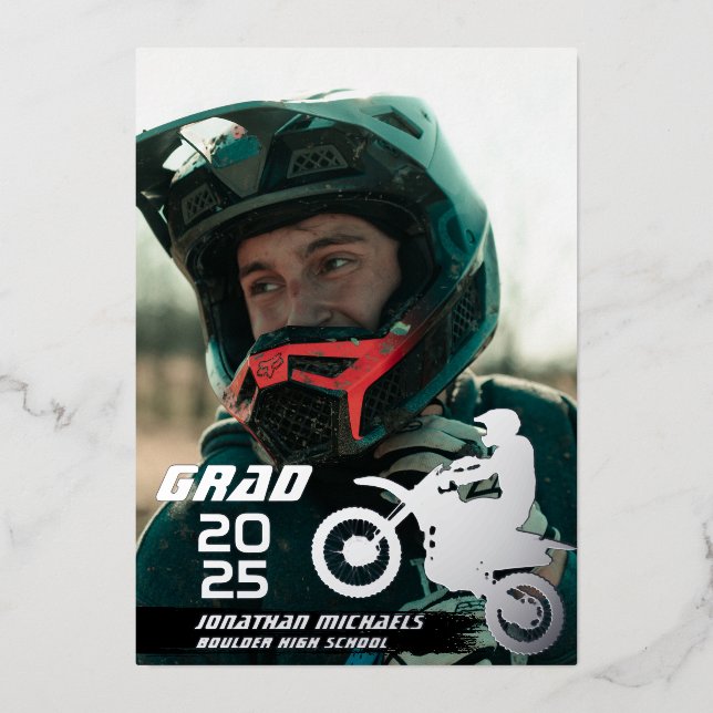 Invitation En Aluminium Dirt Bike Motocross 2 Diplôme photo (Recto)