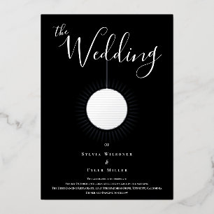 Invitation En Aluminium Disco Ball Black Silver Mariage
