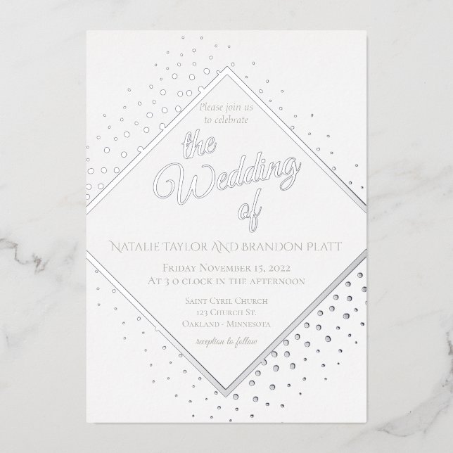 Invitation En Aluminium Disco Mariage Silver (Recto)