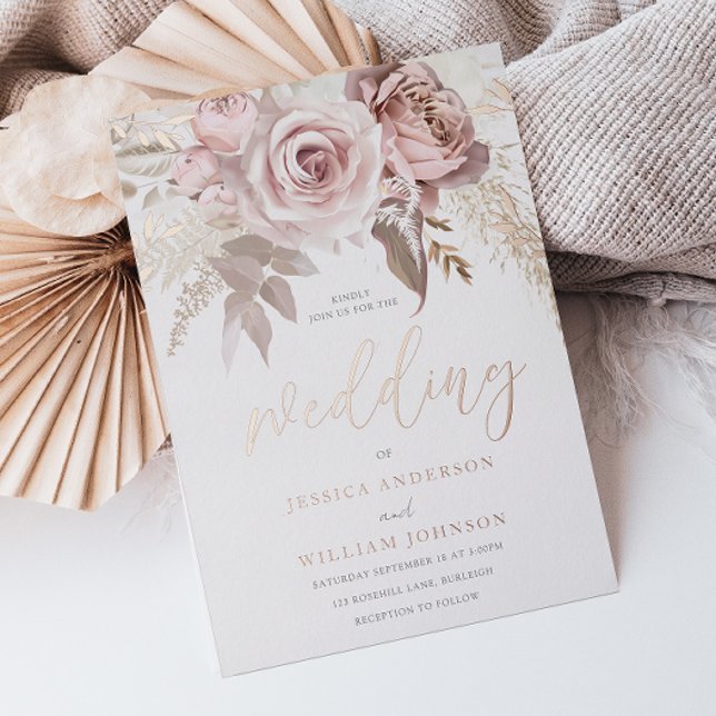 Invitation En Aluminium Divine Rose Gold Trending Modern Blush Mariage (Créateur téléchargé)