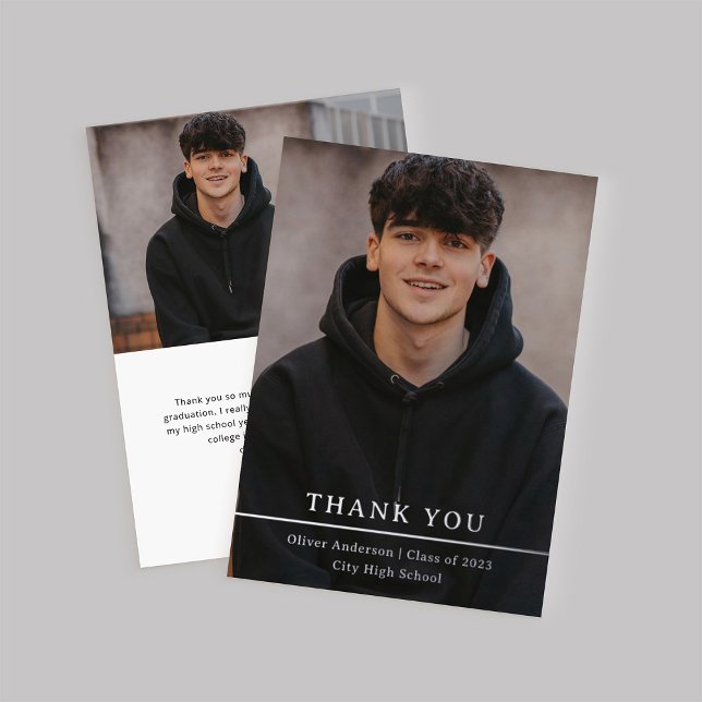 Invitation En Aluminium Diviser l'argent | Merci de la graduation photo (Créateur téléchargé)