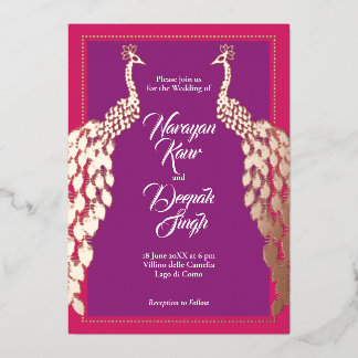 Invitation En Aluminium Double Peacocks or