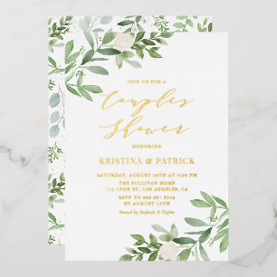 Invitation En Aluminium Douceur de verdure aquarelle Fête prénatale pour f