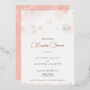 Invitation En Aluminium Douceur Thé Rose Couples Douche