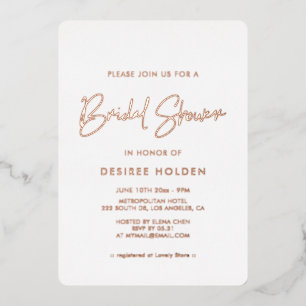 Invitation En Aluminium Douche nuptiale minimaliste moderne