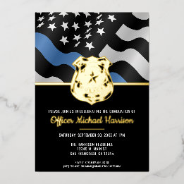 Invitation En Aluminium Drapeau d'application de la loi de l'Académie de p