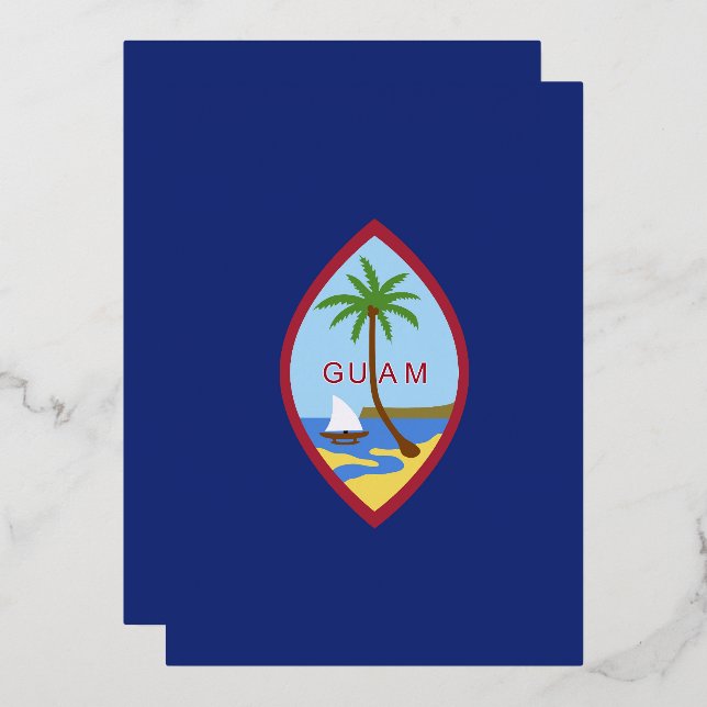 Invitation En Aluminium Drapeau de Guam (Recto/Verso)