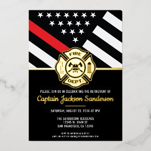 Invitation En Aluminium Drapeau de la fine ligne rouge de retraite de pomp