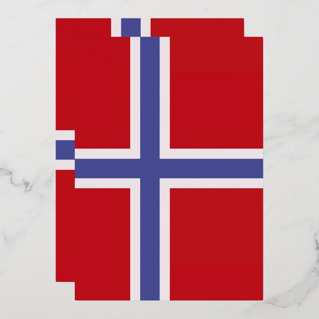 Invitation En Aluminium Drapeau de la Norvège (Recto/Verso)