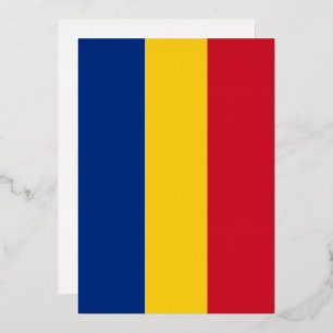 Invitation En Aluminium Drapeau de la Roumanie