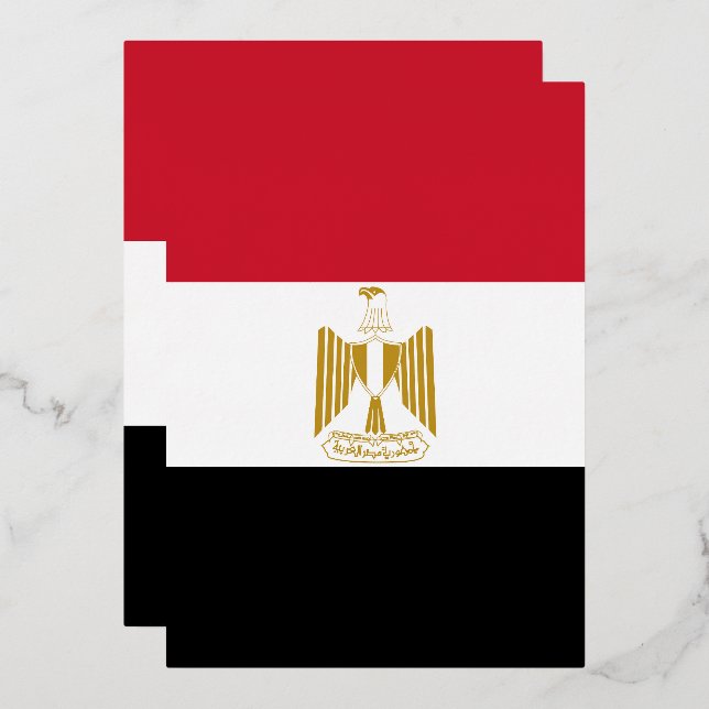Invitation En Aluminium Drapeau de l'Égypte (Recto/Verso)