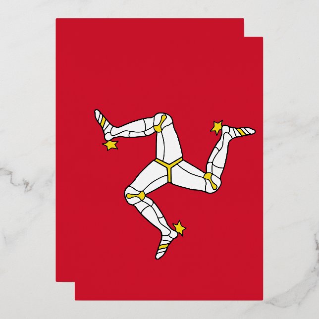 Invitation En Aluminium Drapeau de l'île de Man (Recto/Verso)
