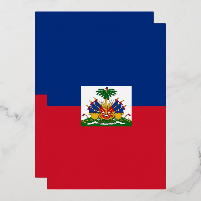 Invitation En Aluminium Drapeau d'Haïti (Recto/Verso)