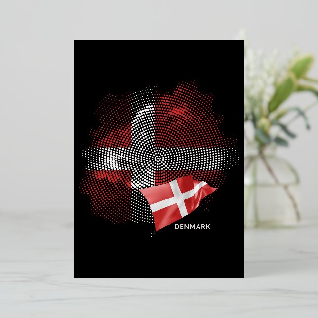 Invitation En Aluminium Drapeau du Danemark (Debout devant)