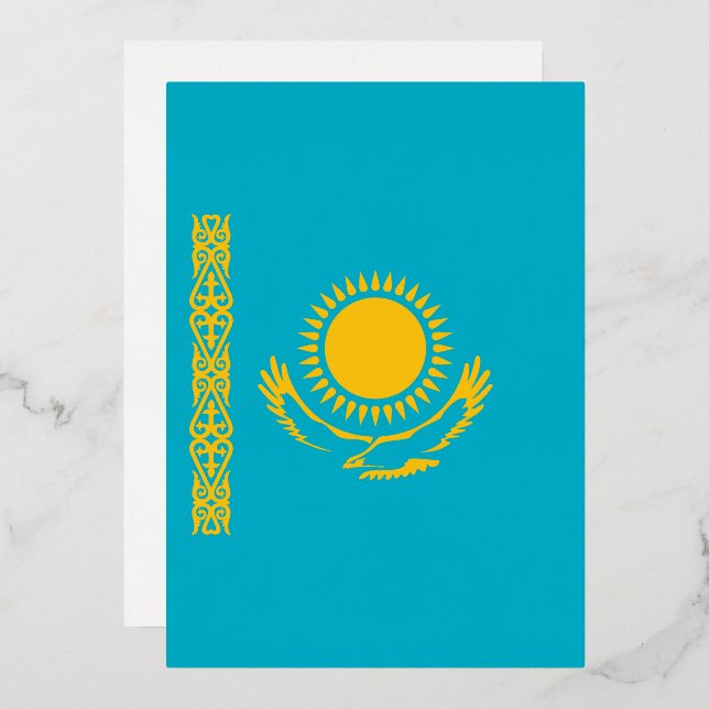 Invitation En Aluminium Drapeau du Kazakhstan (Recto/Verso)