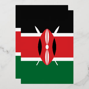 Invitation En Aluminium Drapeau du Kenya