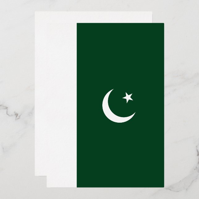 Invitation En Aluminium Drapeau du Pakistan (Recto/Verso)