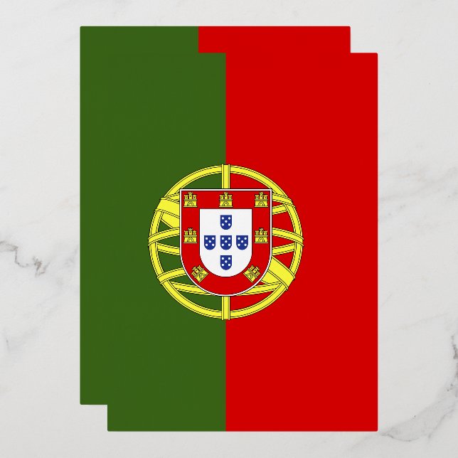 Invitation En Aluminium Drapeau du Portugal (Recto/Verso)