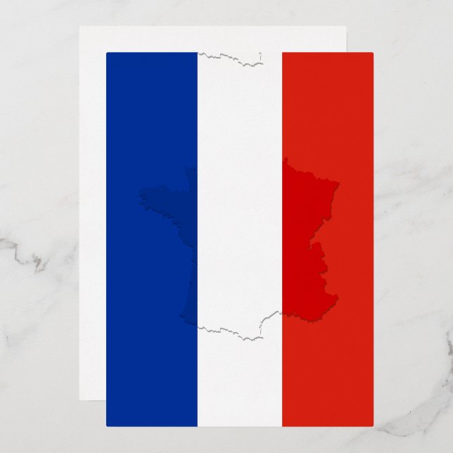 Invitation En Aluminium Drapeau français (Recto/Verso)